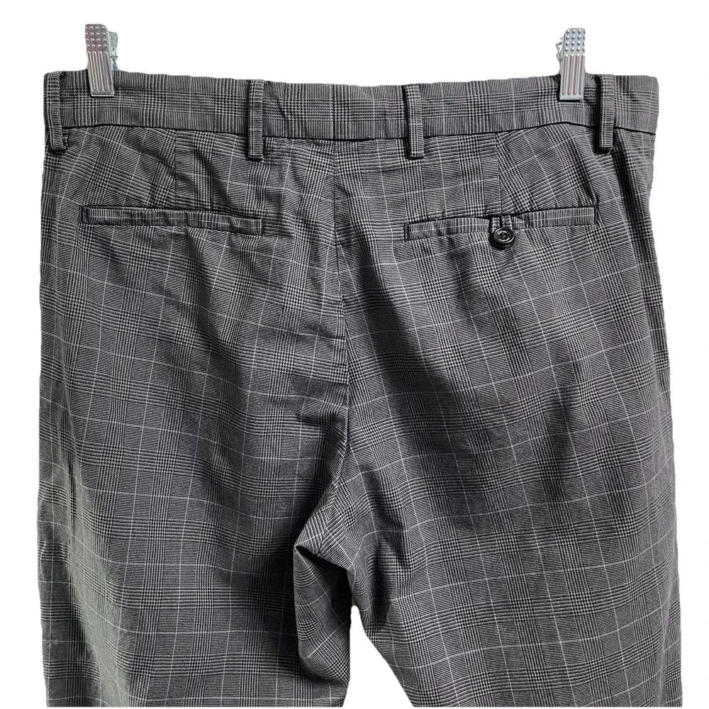 Banana Republic Men's‎ Dress Work Pants Gray Plaid Size 34x32 Cotton EUC